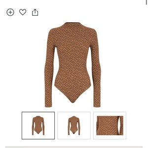 Fendi x Skims mock neck long sleeve bodysuit